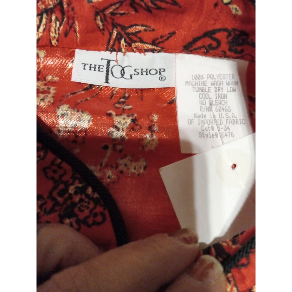 The Tog Shop Red/Black Asian Style Blouse 14 NWT - Picture 15 of 16